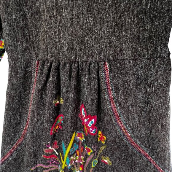 Aryeh NWT Dress Floral Butterfly Design Brown Womens M Boho Cottage Core LS - Picture 3 of 16